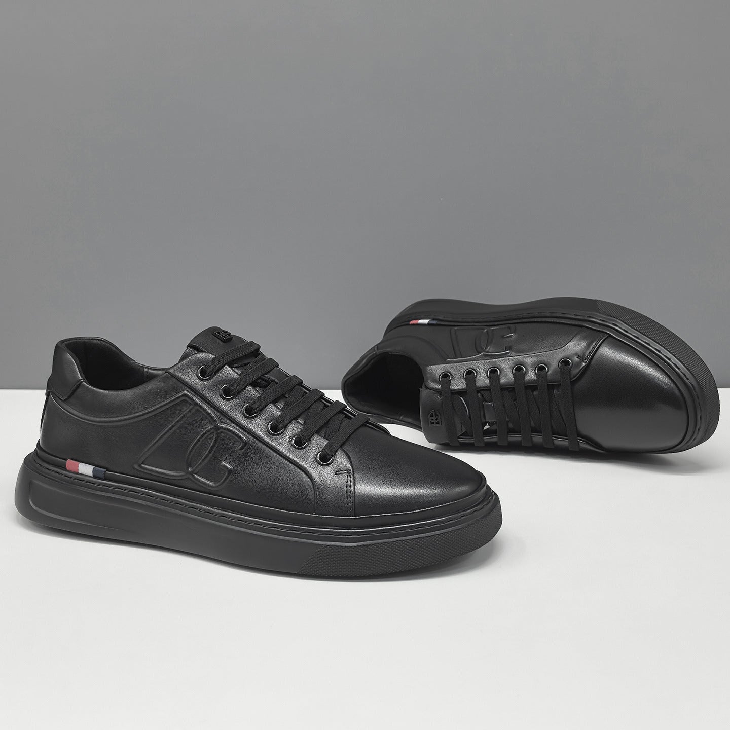 Men's Plain Leather Fashion Flat Casual Shoes-RAIIFY