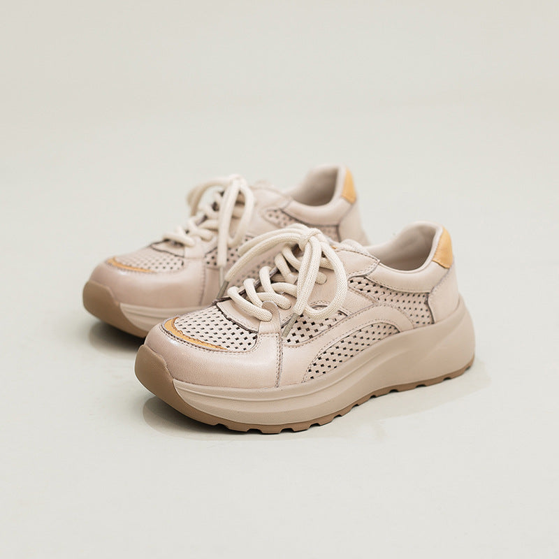 Women's Comfort Leather Hollow Breathable Casual Shoes-RAIIFY