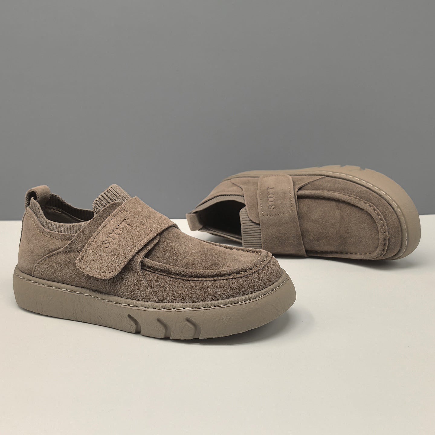 Men's Minimalist Suede Velcro Tape Casual Shoes-RAIIFY