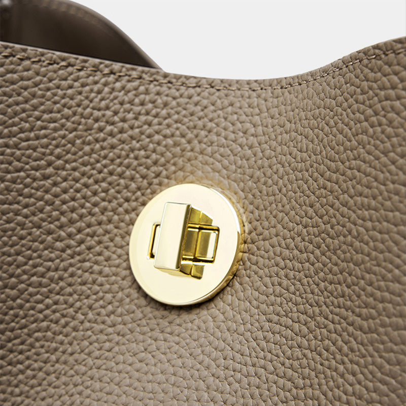 Women Soft Cowhide Minimalist Fashion Bucket Shoulder Bag-RAIIFY