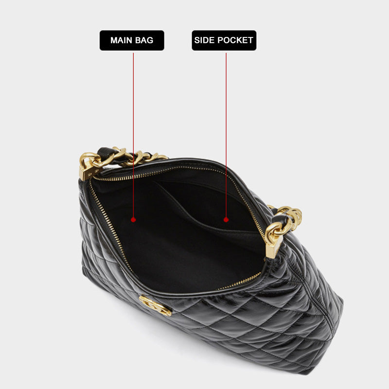Women Fashion Quilted Leather Chain Shoulder Bag-RAIIFY