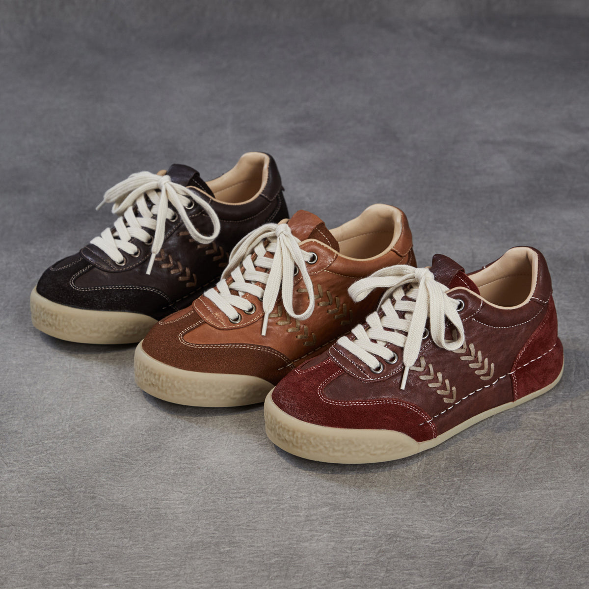 Women's Retro Quilted Leather Flat Casual Shoes-RAIIFY