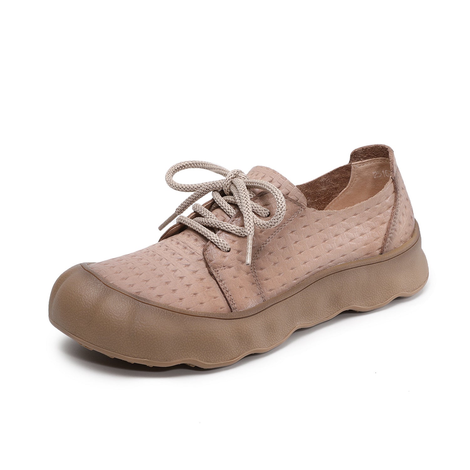 Women's Retro Plaited Embossed Leather Casual Shoes-RAIIFY