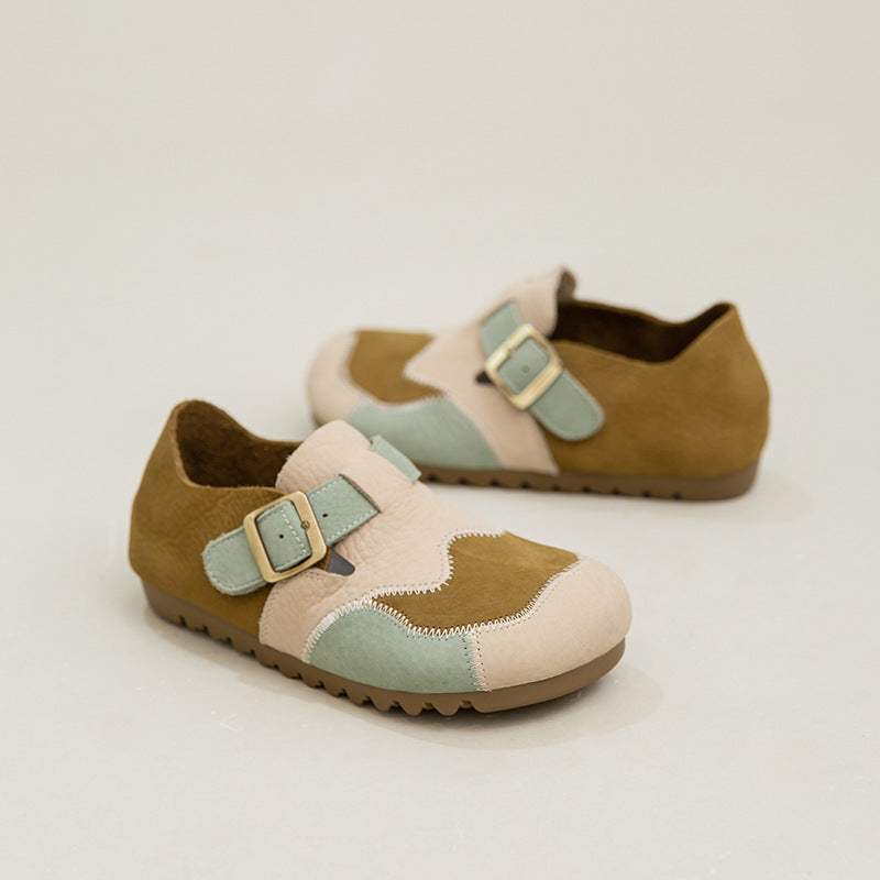 Women's Genuine Quilted Leather Casual Flat Shoes-RAIIFY