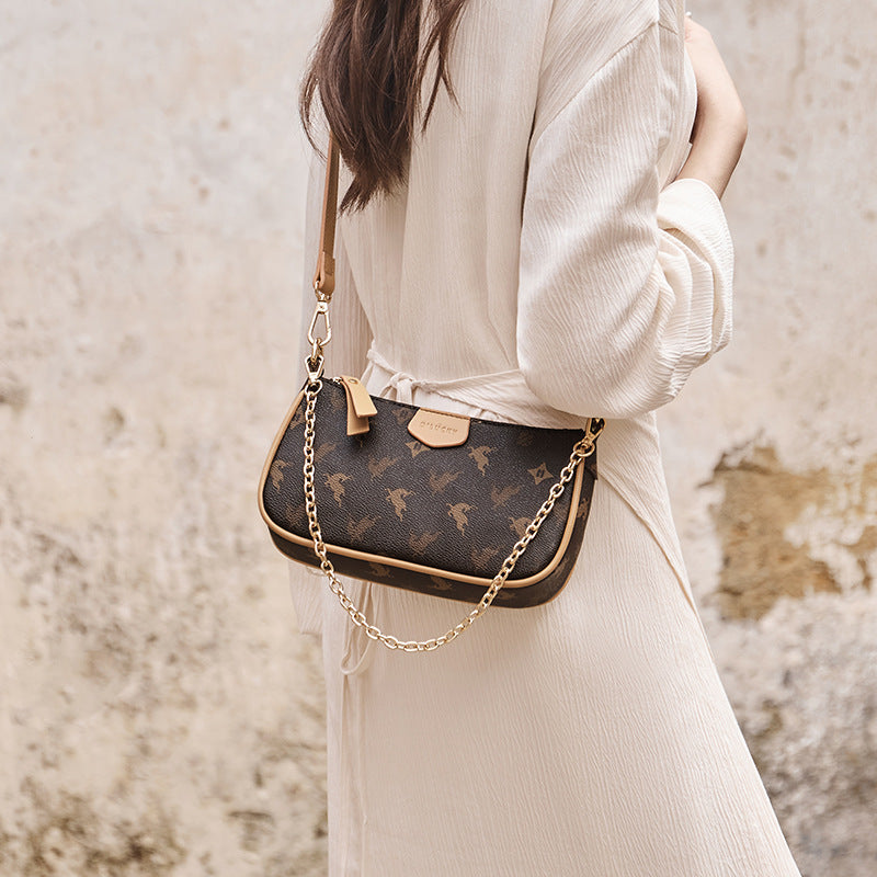 Women's Vintage Monogram Crossbody Bag-RAIIFY