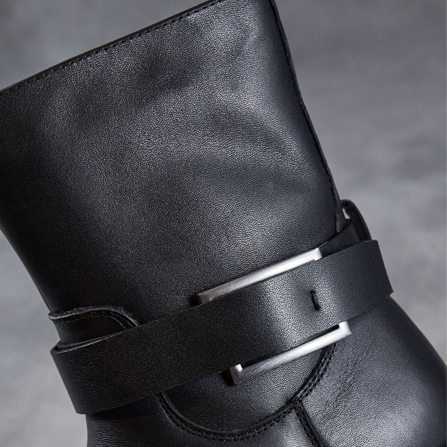 Women's Minimalist Leather Winter Furred Boots-RAIIFY