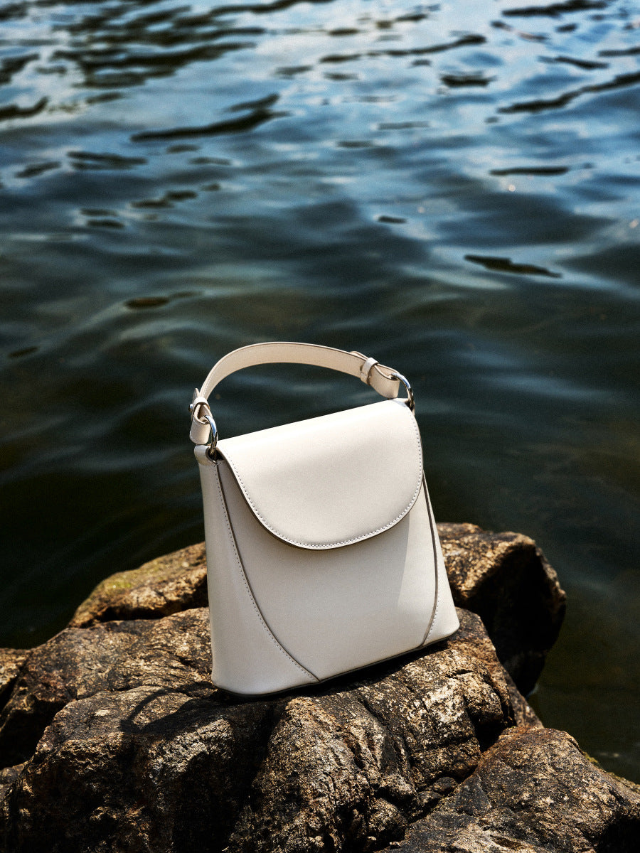 Women Fashion Plain Leather Simple Shoulder Bag-RAIIFY