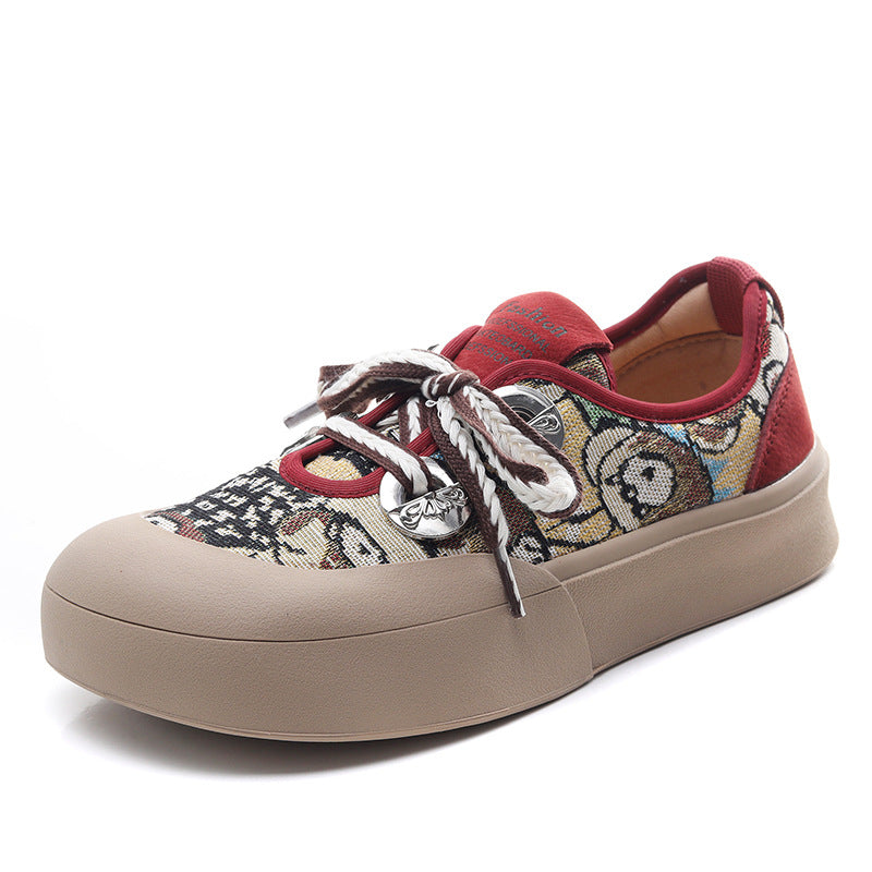 Women's Fashion Pattern Canvas Flat Casual Shoes-RAIIFY