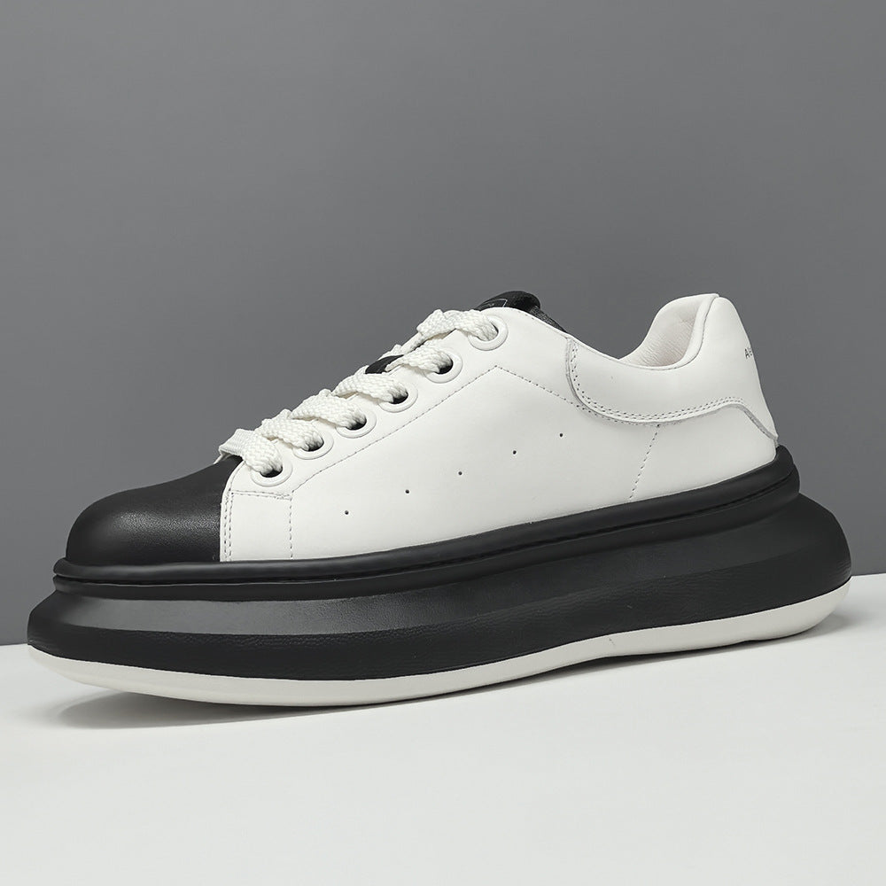 Men's Leather Minimalist Fashion Platform Sneakers-RAIIFY