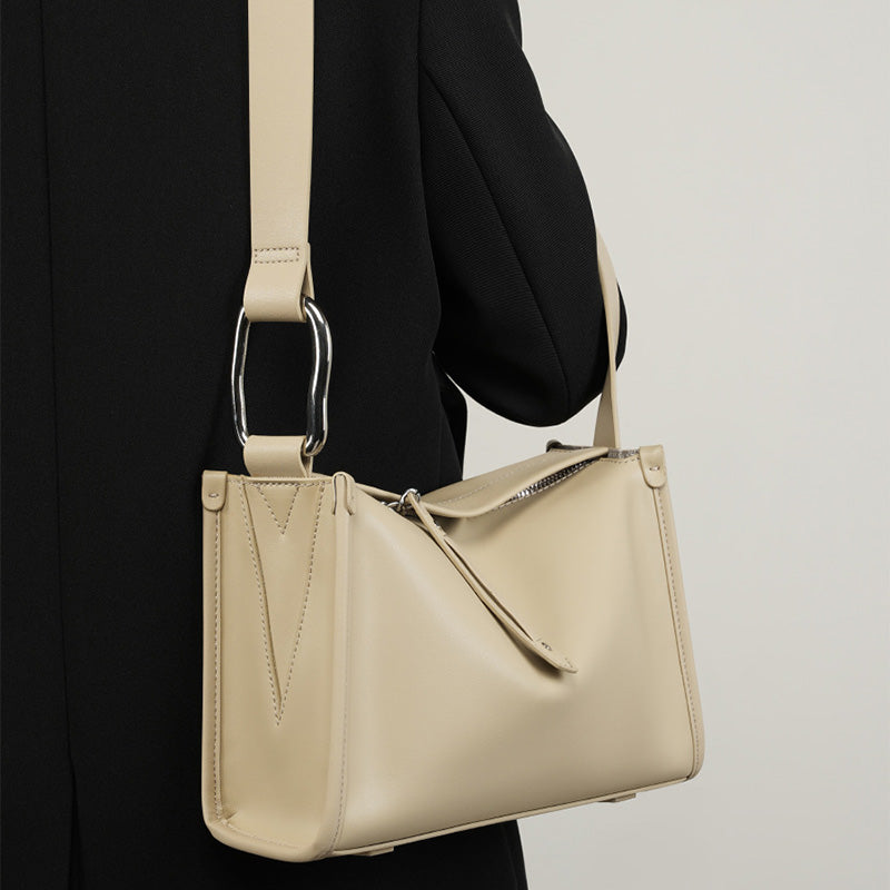 Women Minimalism Fashion Soft Leather Shoulder Bag-RAIIFY
