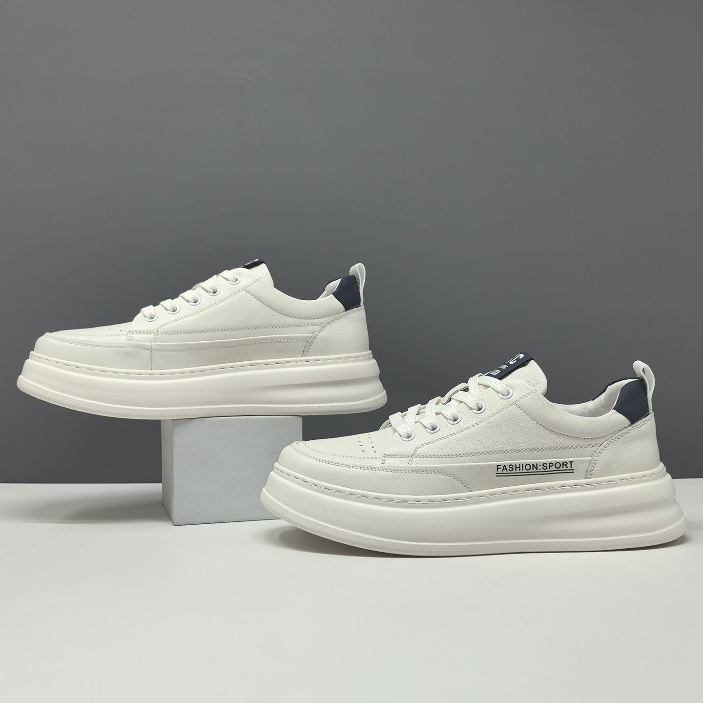 Men's Fashion Quilted Leather Flat Casual Sneakers-RAIIFY