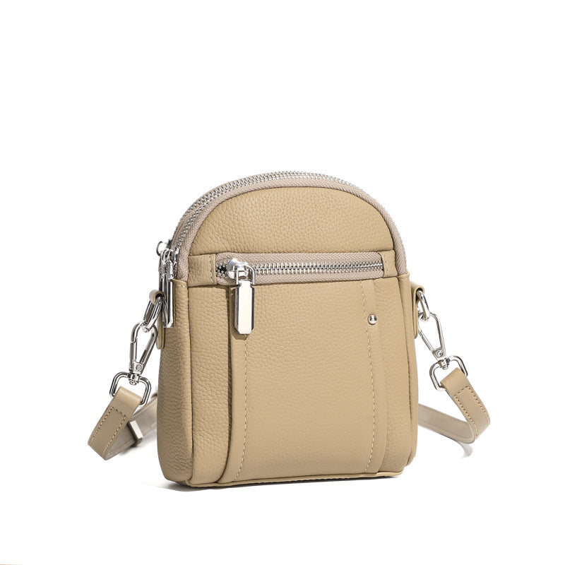 Women's Grain Leather Mini Crossbody Bag-RAIIFY