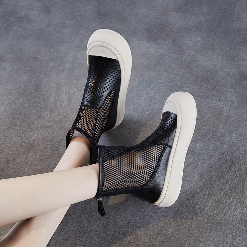 Women Hollow Breathable Mesh Minimalism Summer Boots-RAIIFY