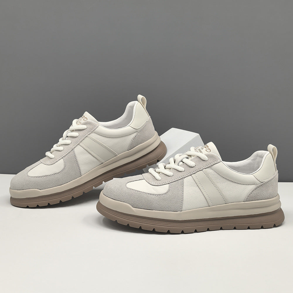 Men Fashion Patchwork Quilted Leather Flat Casual Shoes-RAIIFY