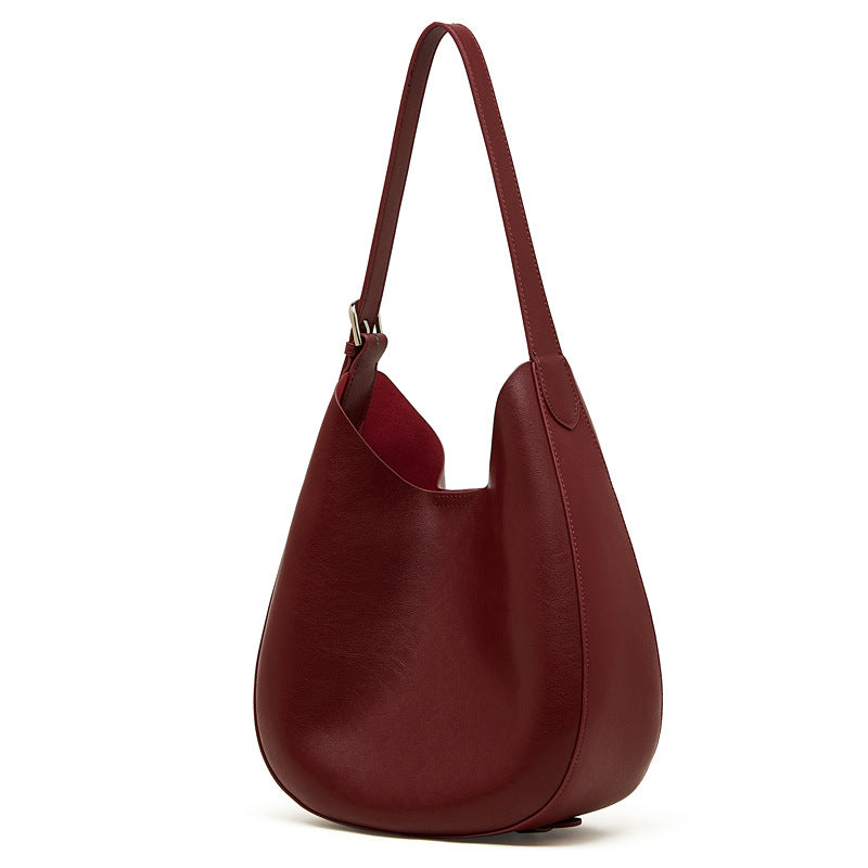 Women’s Minimalist Leather Crescent Underarm Bag-RAIIFY
