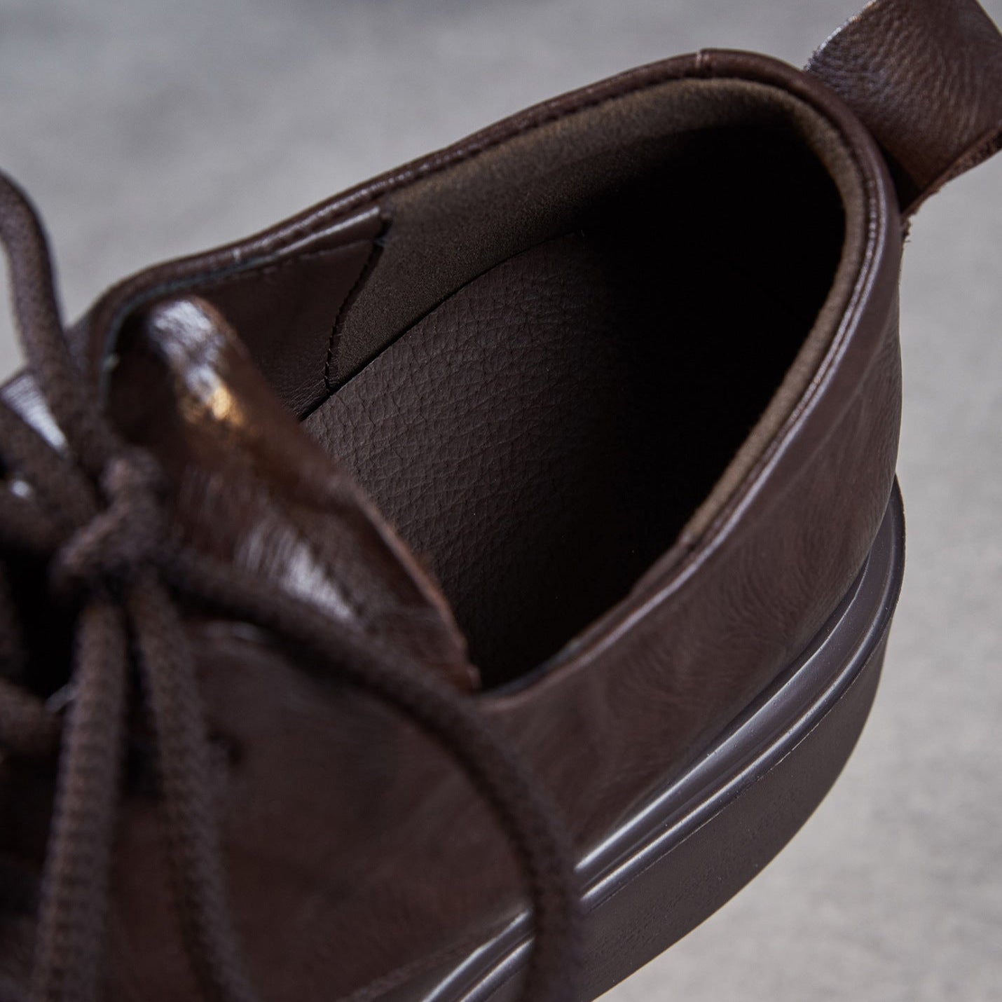 Women's Retro Plain Leather Casual Lace-up Loafers-RAIIFY