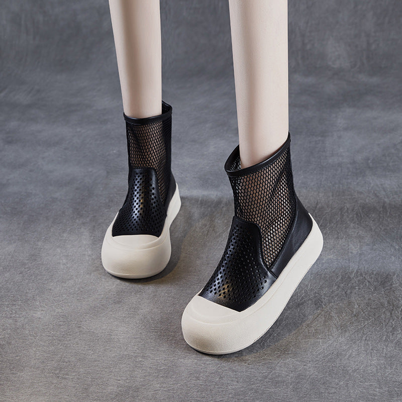 Women Hollow Breathable Mesh Minimalism Summer Boots-RAIIFY