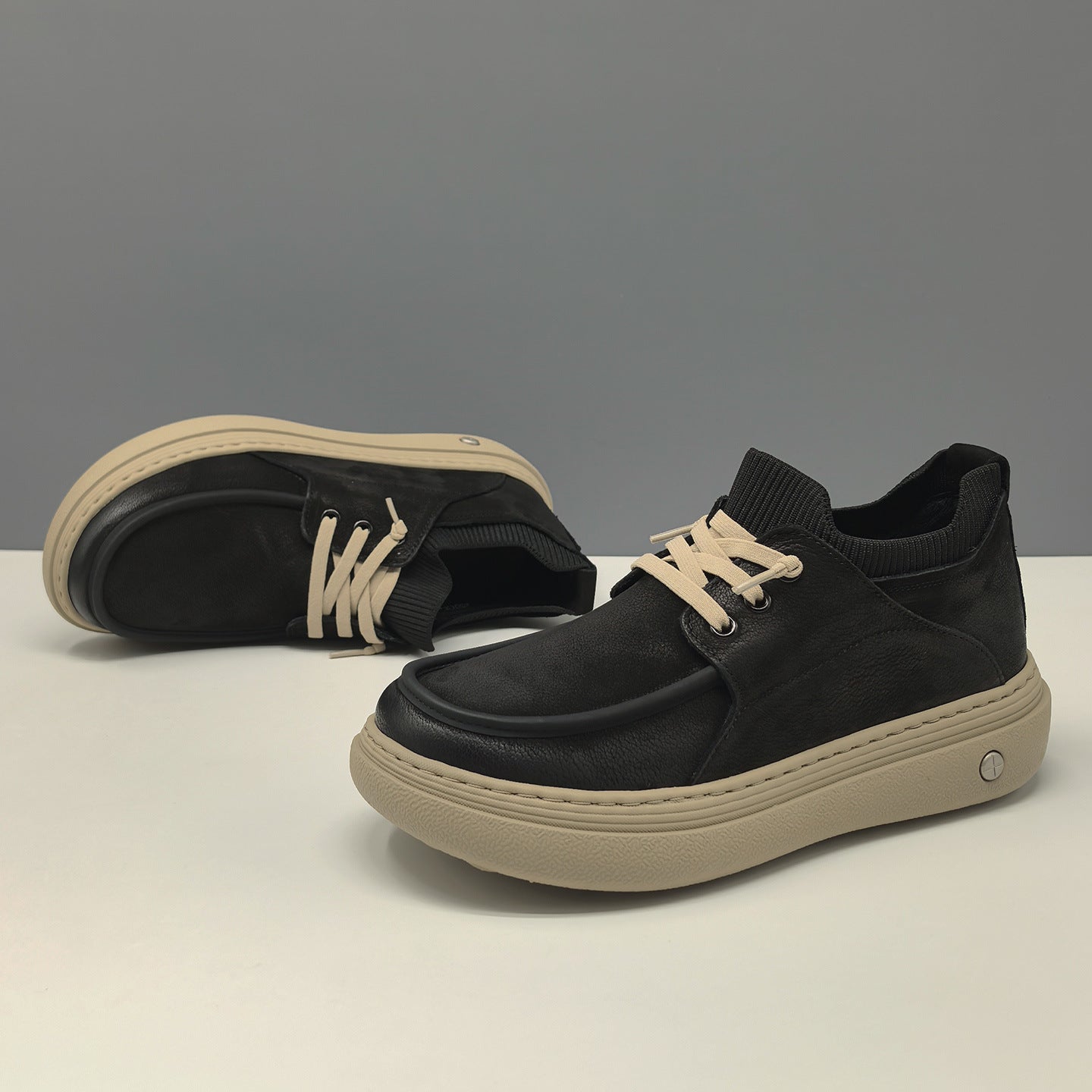 Men's Minimalism Plain Leather Slip-on Casual Shoes-RAIIFY