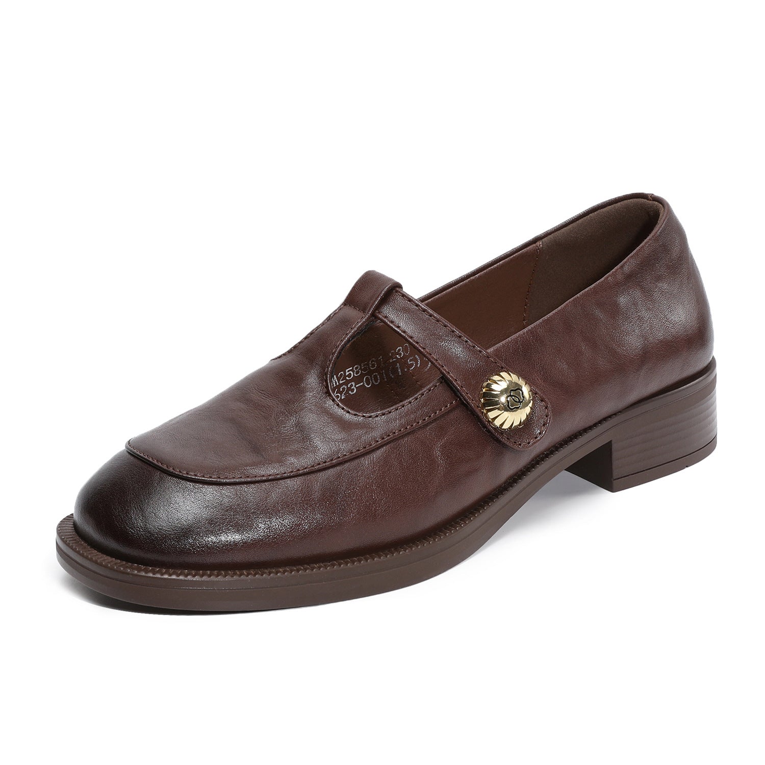 Women's Retro Leather T-Strap Velcro Mary Jane Shoes-RAIIFY