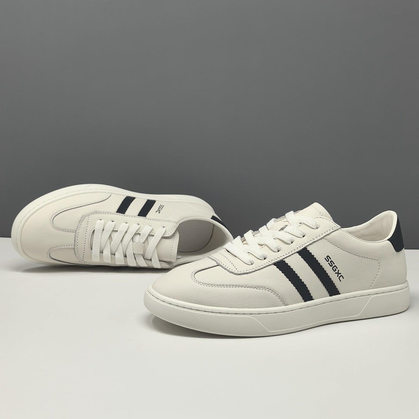 Men Genuine Leather Versatile Low Top Board Shoes-RAIIFY