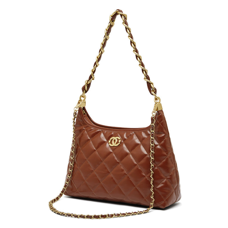 Women Fashion Quilted Leather Chain Shoulder Bag-RAIIFY