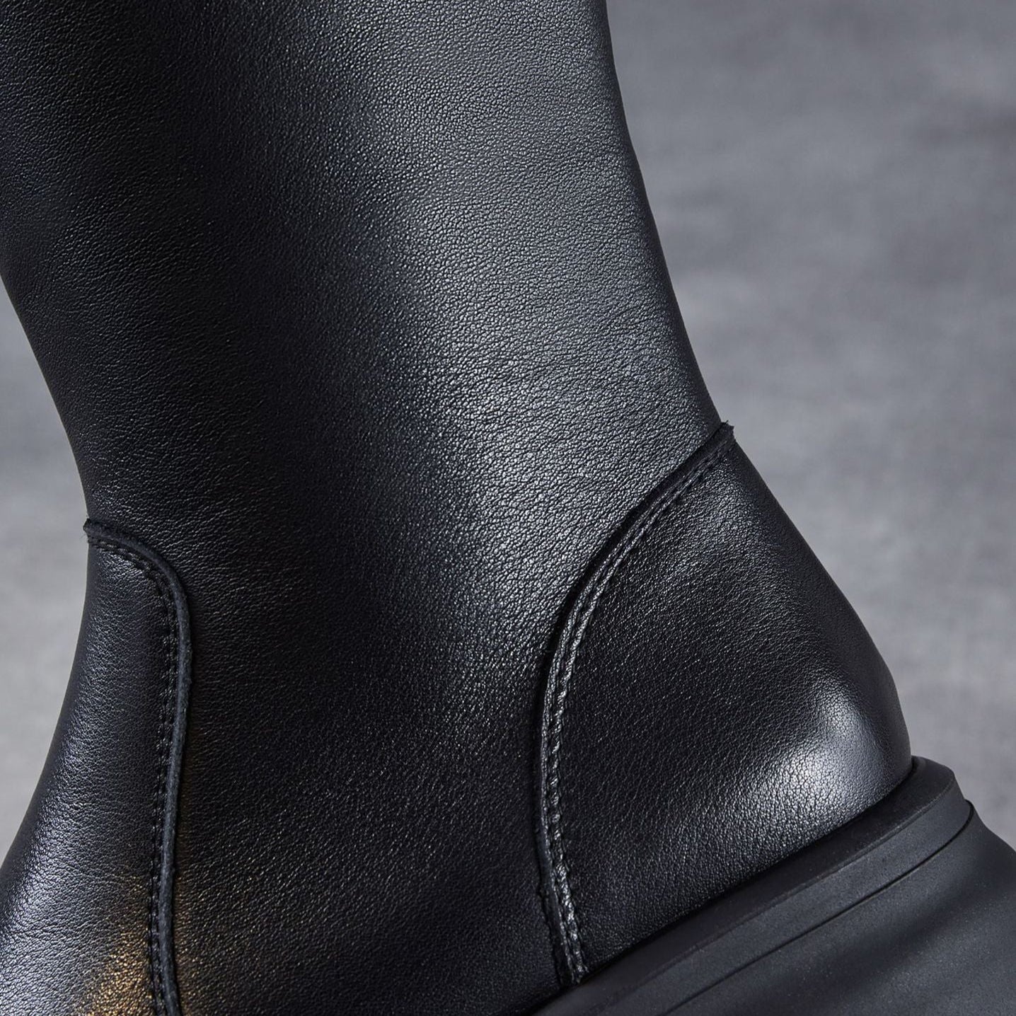 Women's Plain Soft Cowhide Comfort Riding Boots-RAIIFY