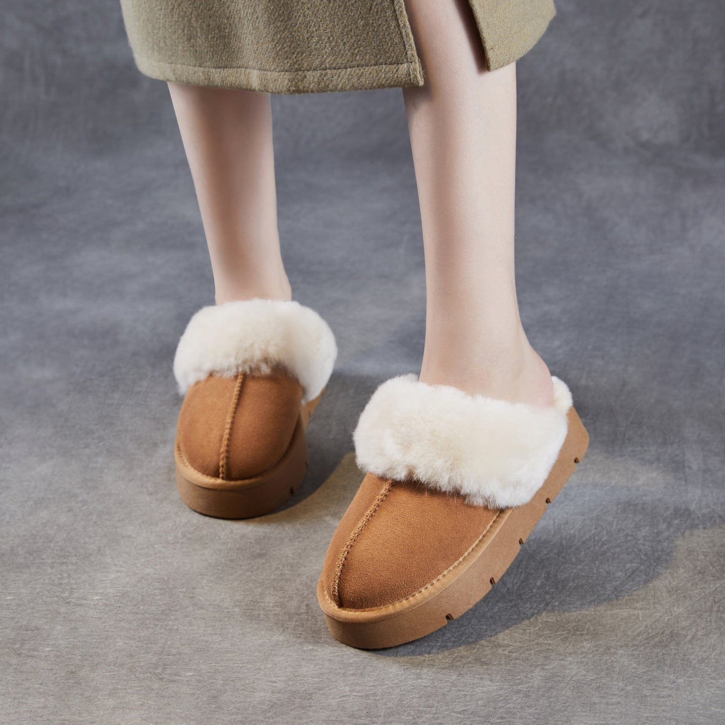 Women's Retro Casual Winter Furred Slipper-RAIIFY
