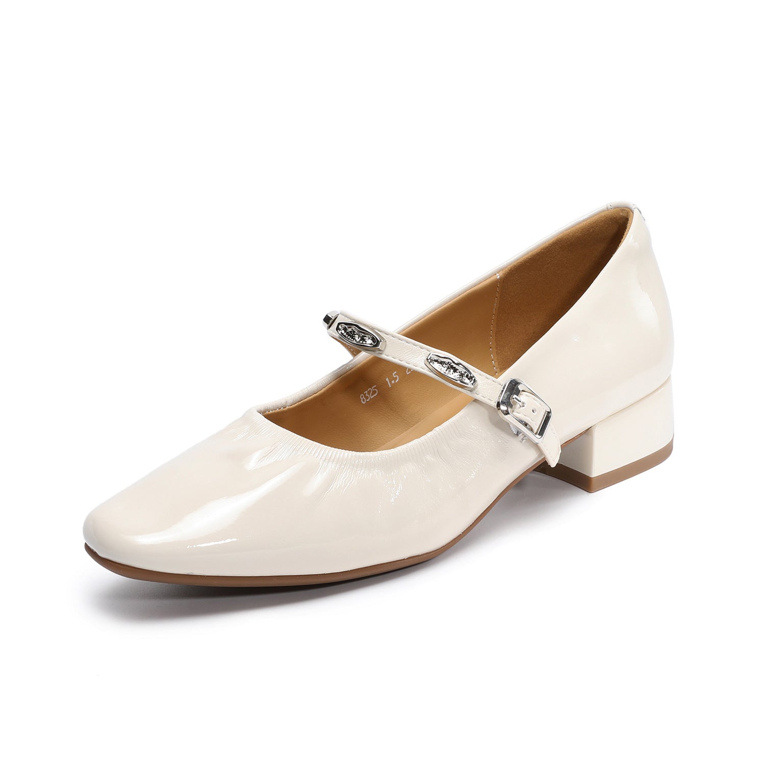 Women's Genuine Leather French Style Mary Jane Block Heel Pumps-RAIIFY