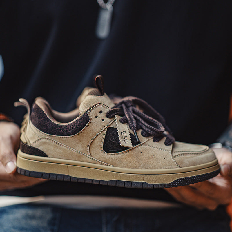 Men's Retro Breathable Leather Low Top Casual Sneakers-RAIIFY