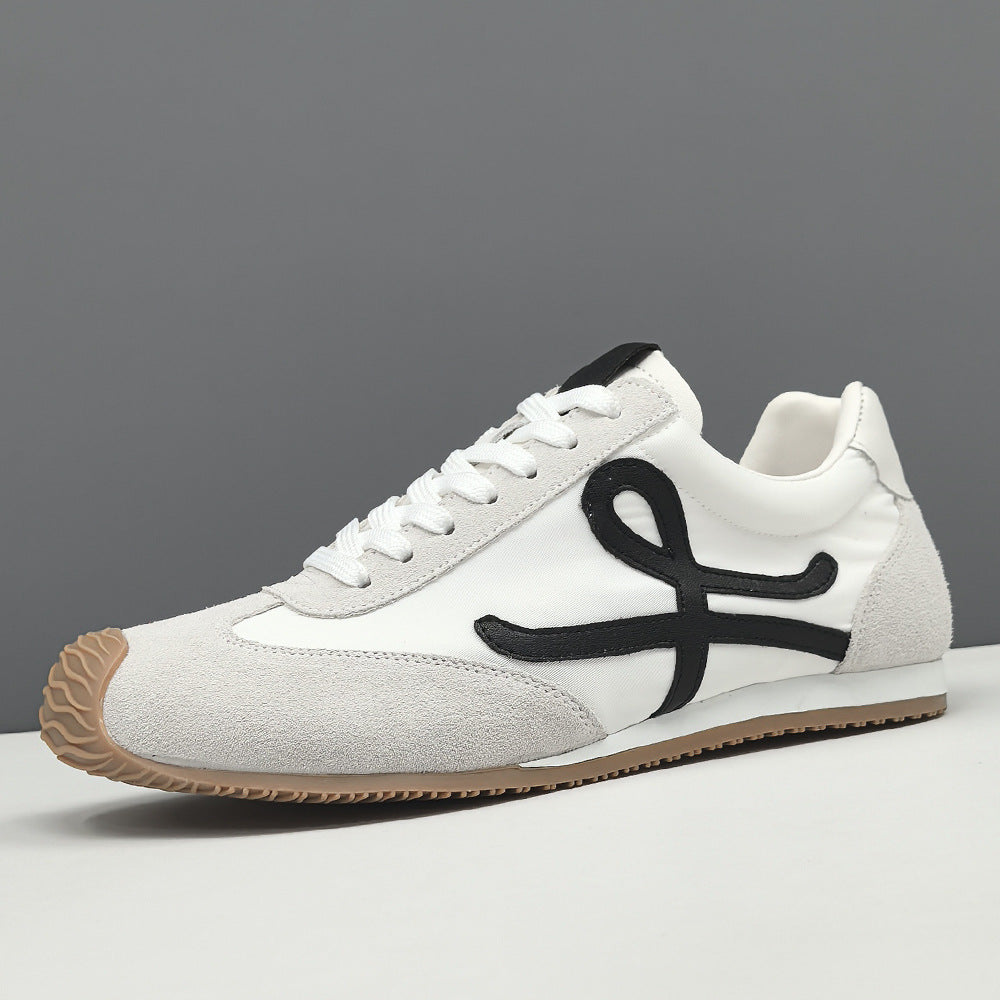 Men Stylish Patchwork Canvas Suede Flat Casual Sneakers-RAIIFY