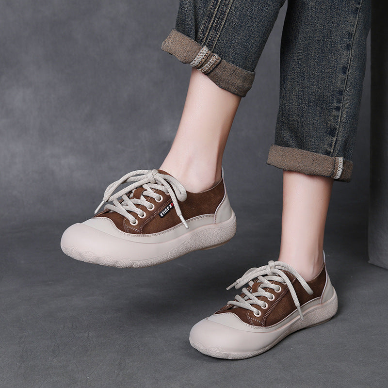 Women's Fashion Soft Leather Flat Casual Shoes-RAIIFY