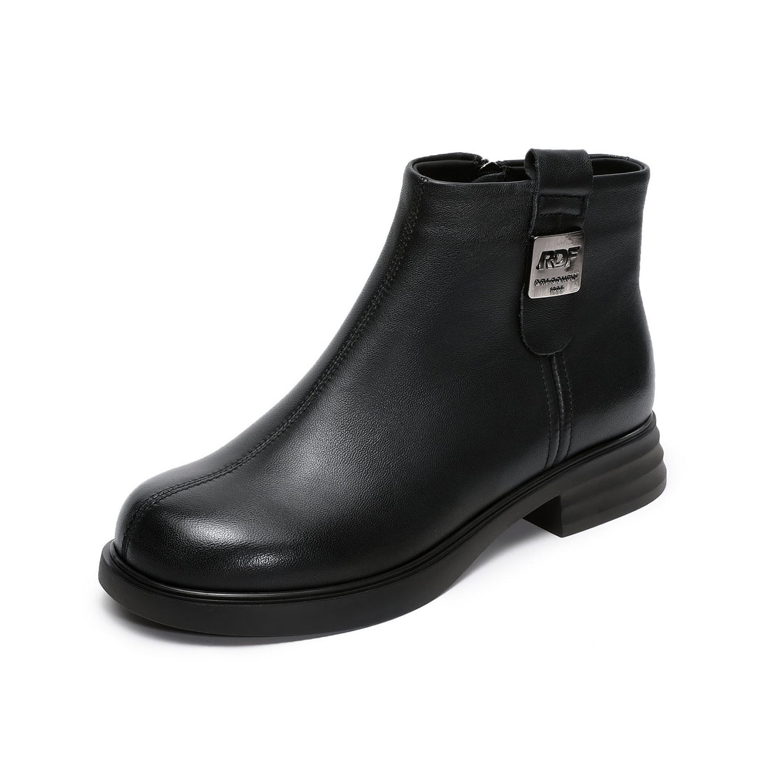 Women's Minimalist Soft Leather Furred Ankle Boots-RAIIFY