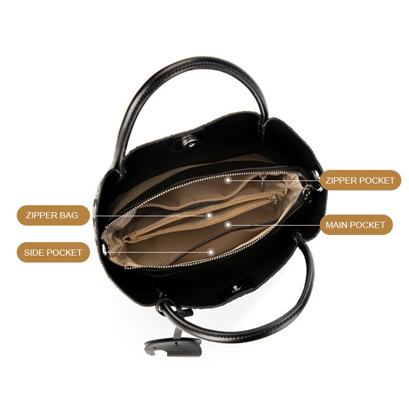 Women’s Retro Woven Leather Casual Tote Bag-RAIIFY