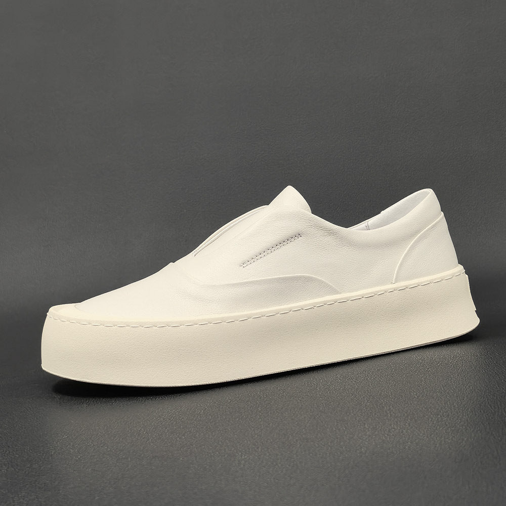 Men Minimalist Pure Leather Flat Casual Loafers-RAIIFY