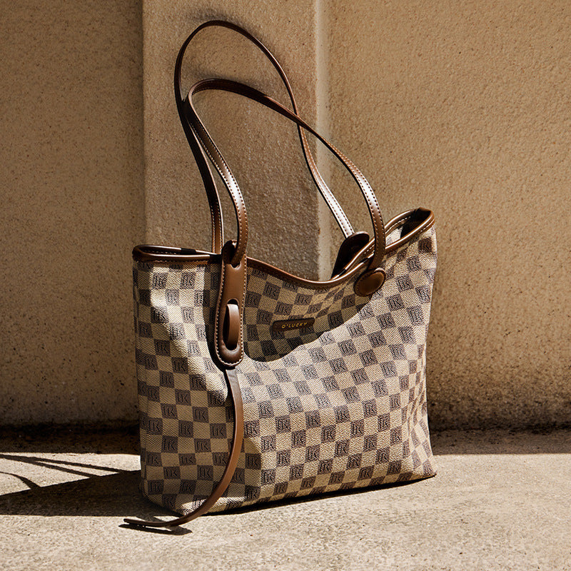 Women's Fashion Casual Checkered Tote Bag-RAIIFY