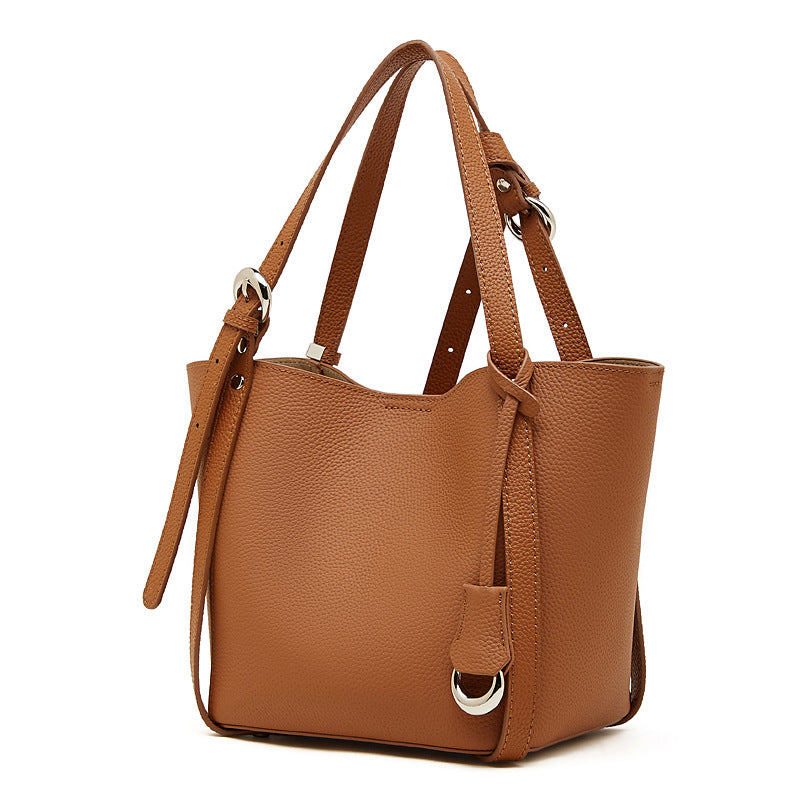Women’s Stylish Leather Convertible Bucket Bag-RAIIFY