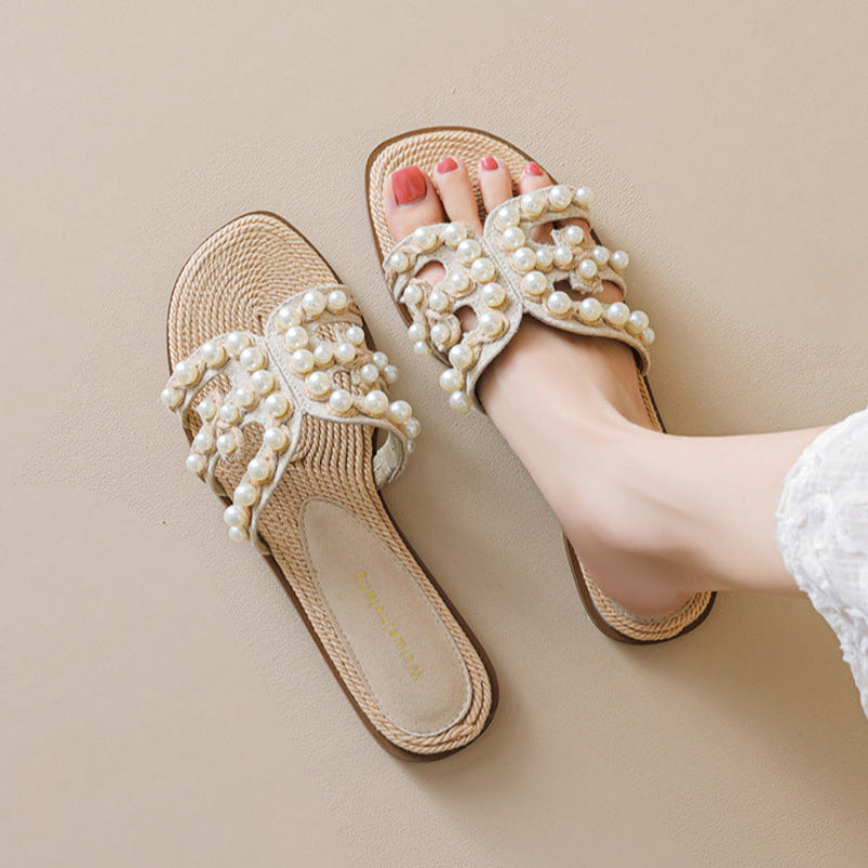 Women's Woven Casual Summer Beach Sandals Slides-RAIIFY