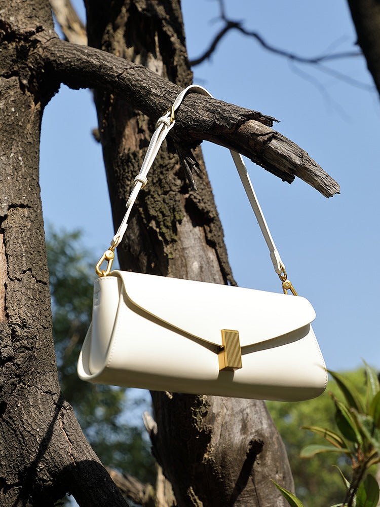 Women's Stylish Plain Leather Casual Shoulder Bag-RAIIFY