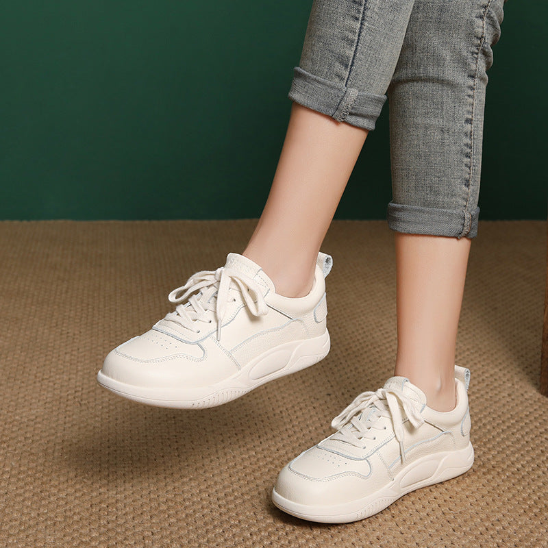 Women's Fashion Plain Quilted Leather Casual Shoes-RAIIFY