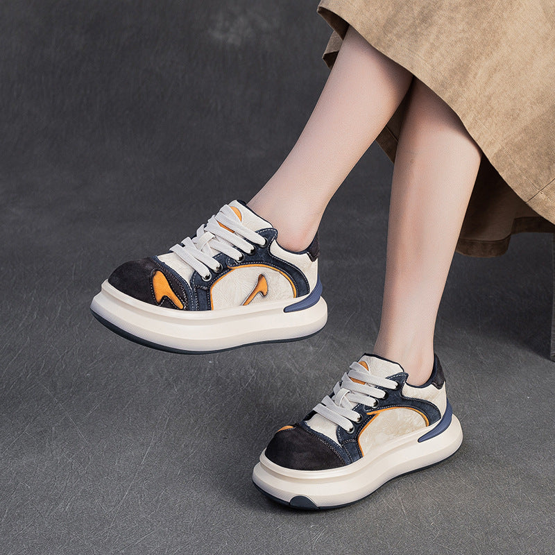 Women's Fashion Color-Blocked Chunky Platform Sneakers-RAIIFY