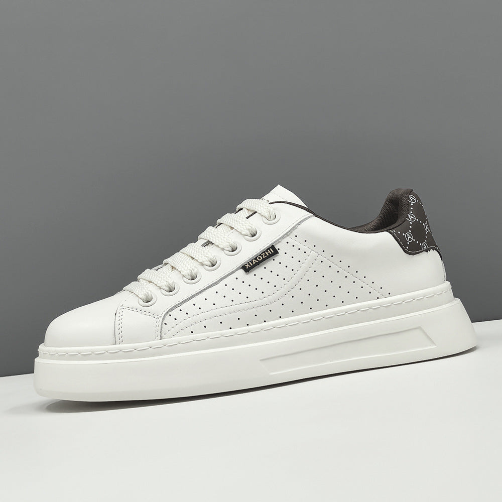 Men's Stylish Quilted Leather Flat Court Sneakers-RAIIFY