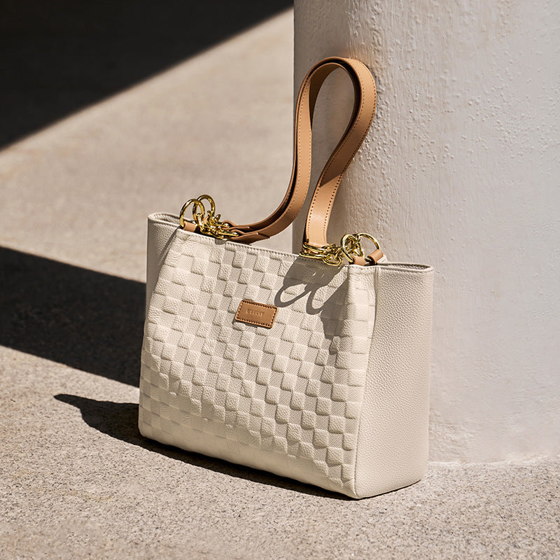 Women's Stylish Embossed Leather Shoulder Tote Bag-RAIIFY