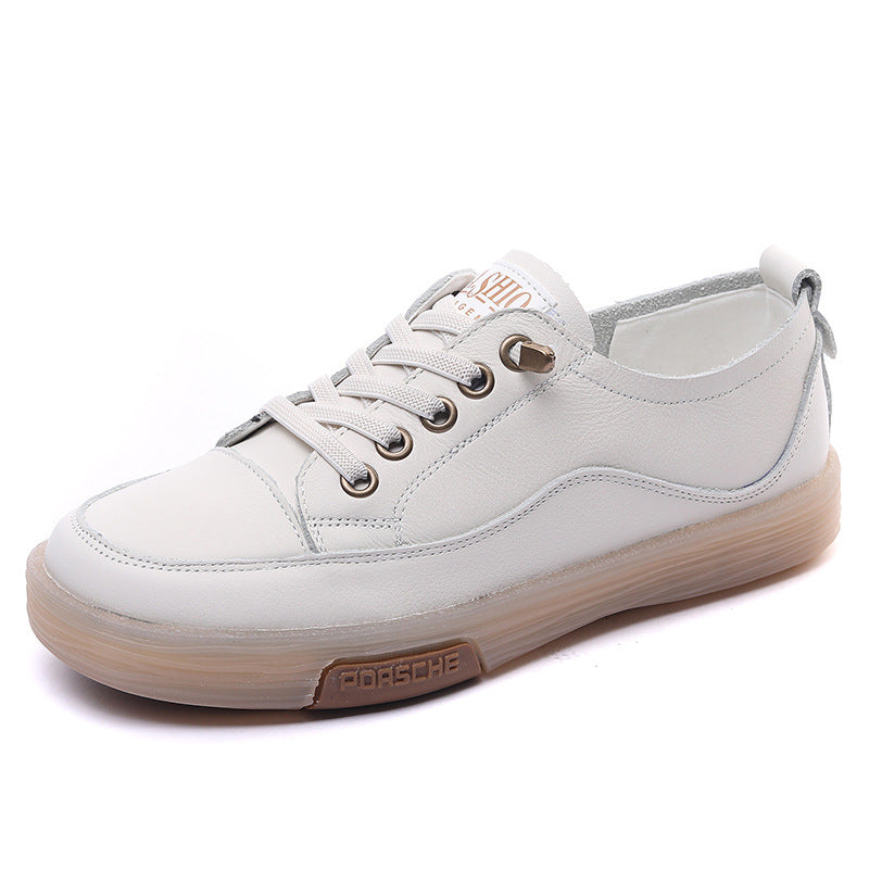 Women's Fashion Leather Soft Flat Casual Shoes-RAIIFY