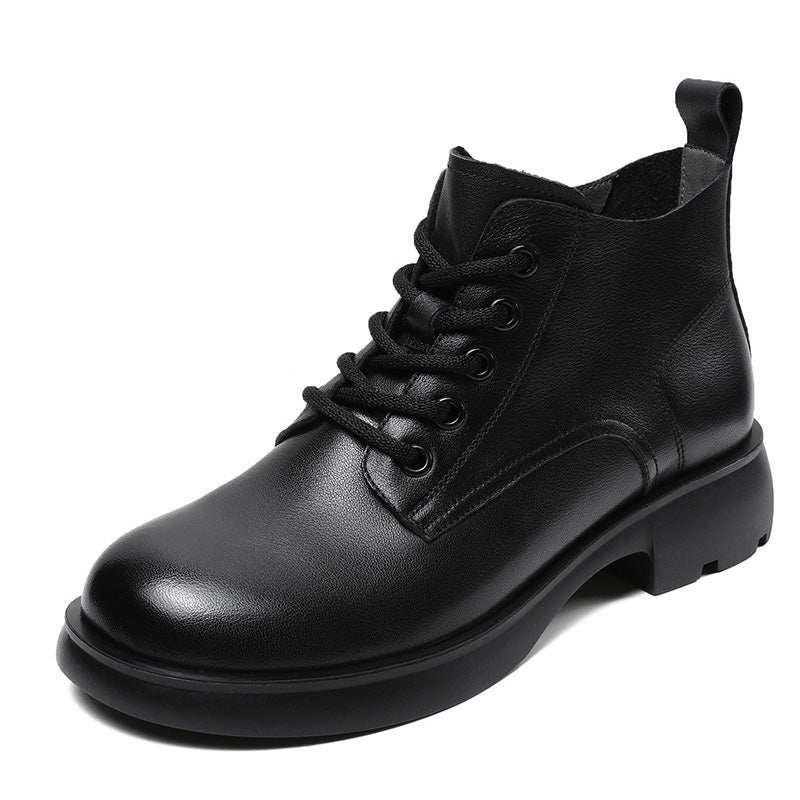 Women Minimalist Soft Cowhide Leather Ankle Boots-RAIIFY