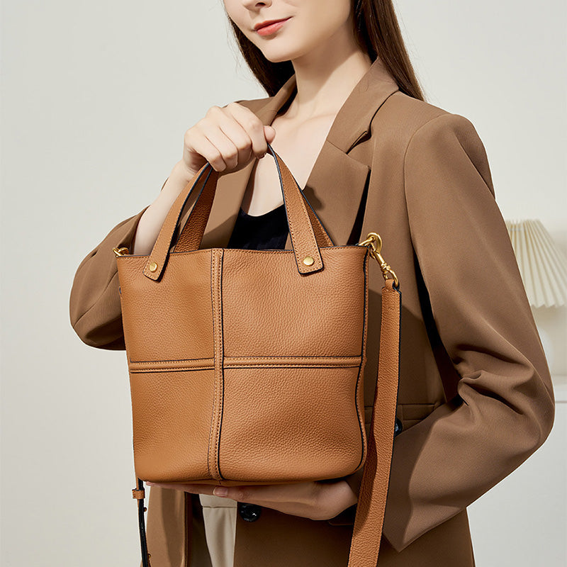 Women Fashoin Leather Cross Body Bucket Bag-RAIIFY