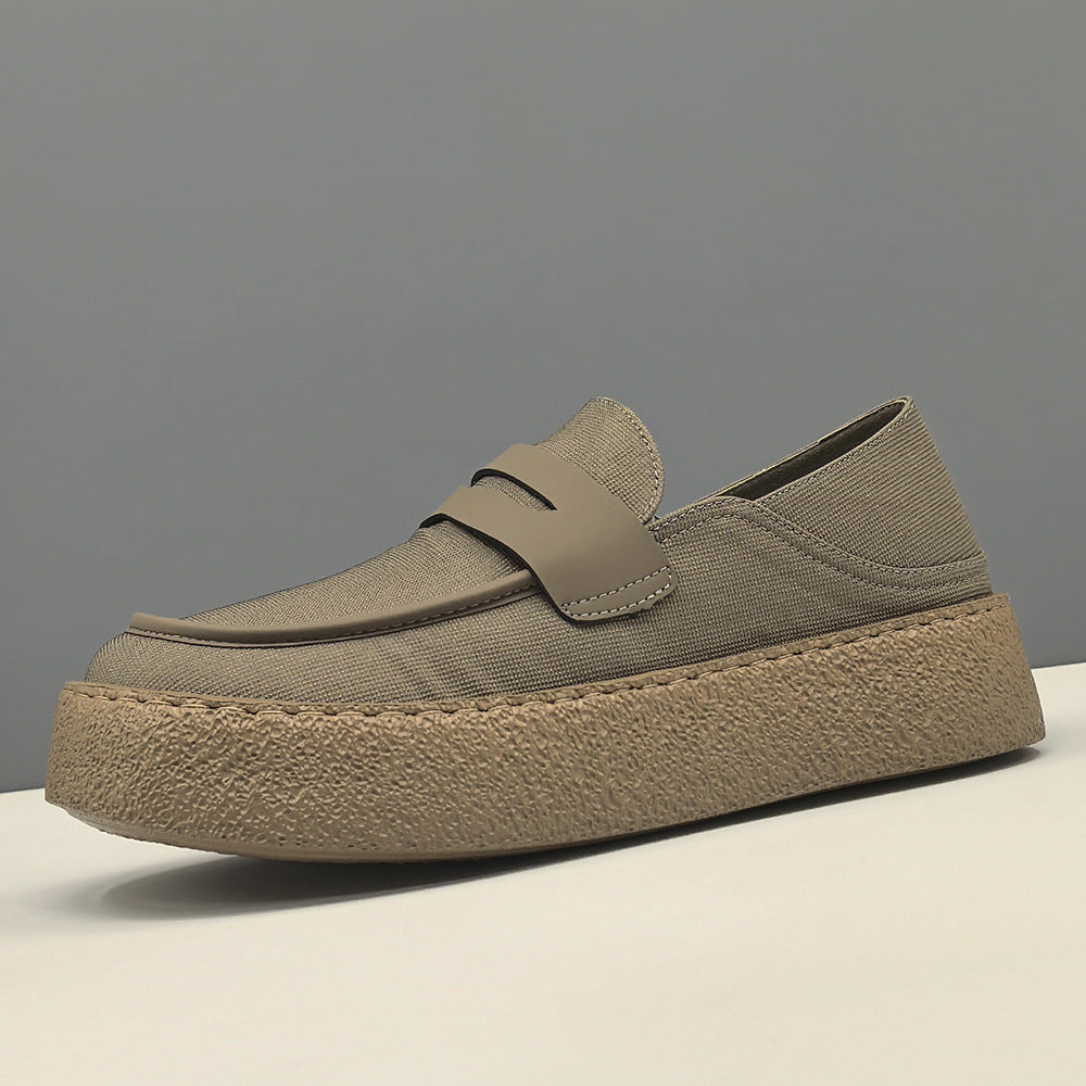 Men Minimalism Plain Canvas Flat Casual Loafers-RAIIFY