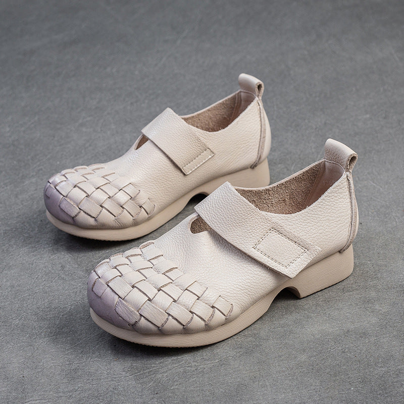 Women Retro Soft Cowhide Casual Shoes-RAIIFY