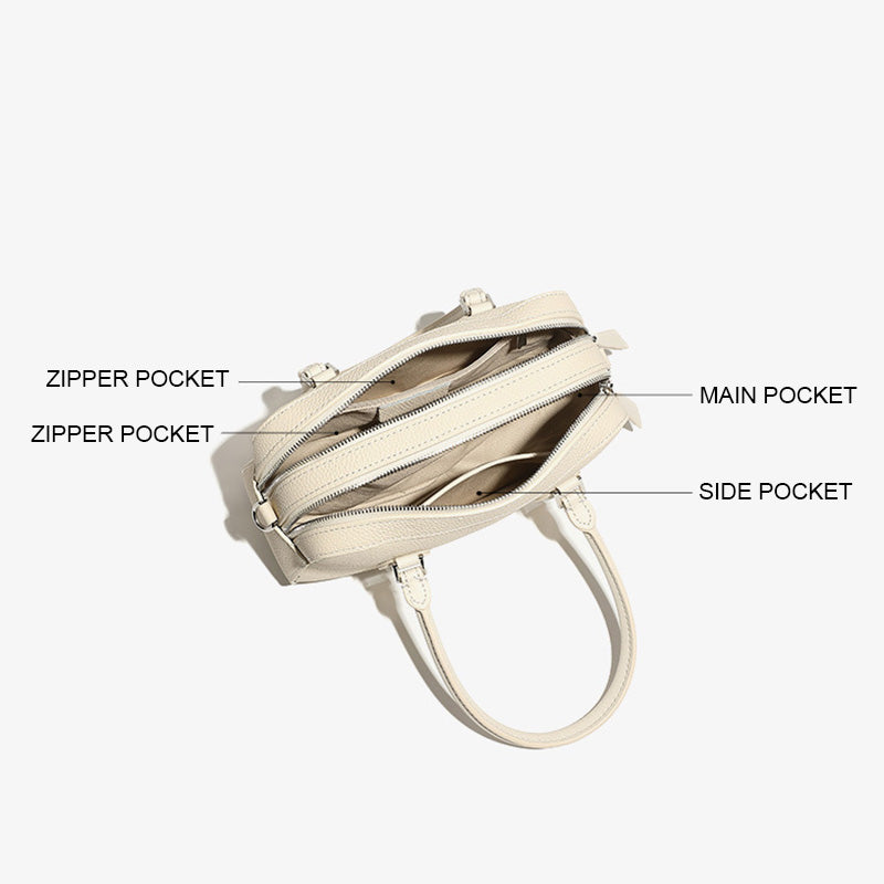 Women's Fashion Leather Mini Boston Bag-RAIIFY