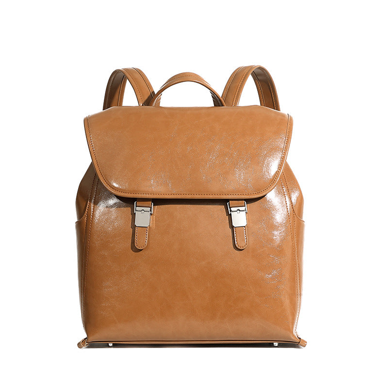 Women's Minimalism Leather Casual Laptop Backpack-RAIIFY