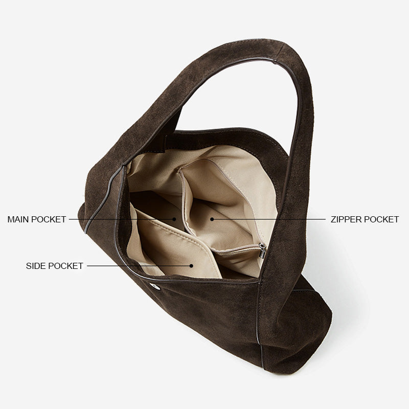Women’s Suede Leather Vintage Shoulder Bag-RAIIFY